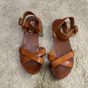 Brown leather sandals